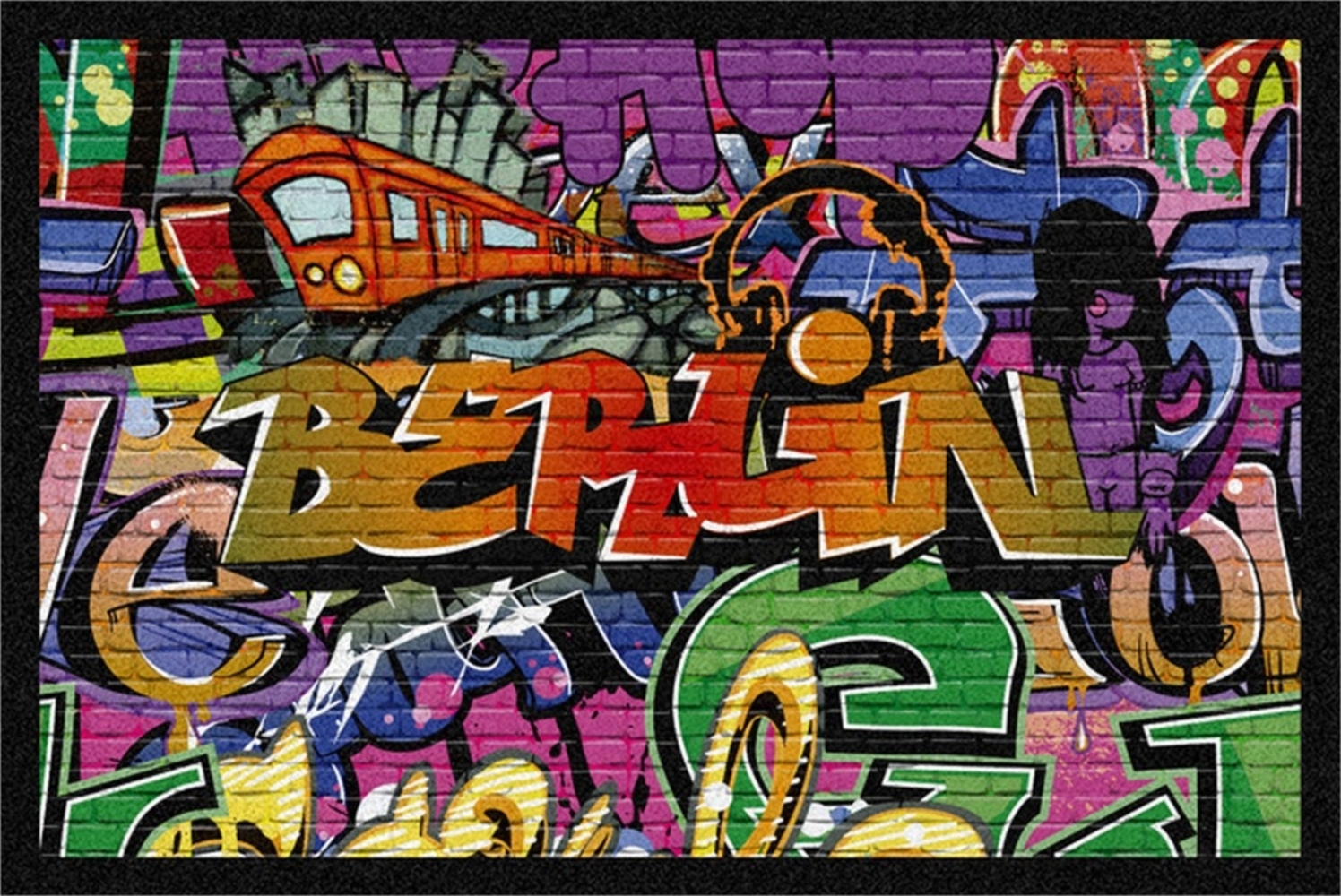 Rockbites - Fußmatte Türmatte "Berlin - Graffiti" Bunt Nr. 118 (100857)* Bild 1