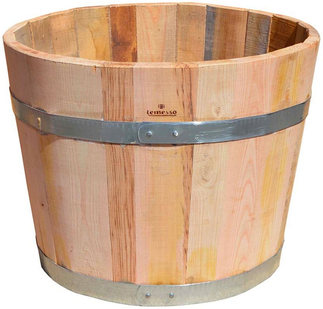 Temesso Pflanzkübel Kübel NATUR, Pflanzkübel aus Kastanienholz, 30 bis 60 cm Durchmesser Bild 1