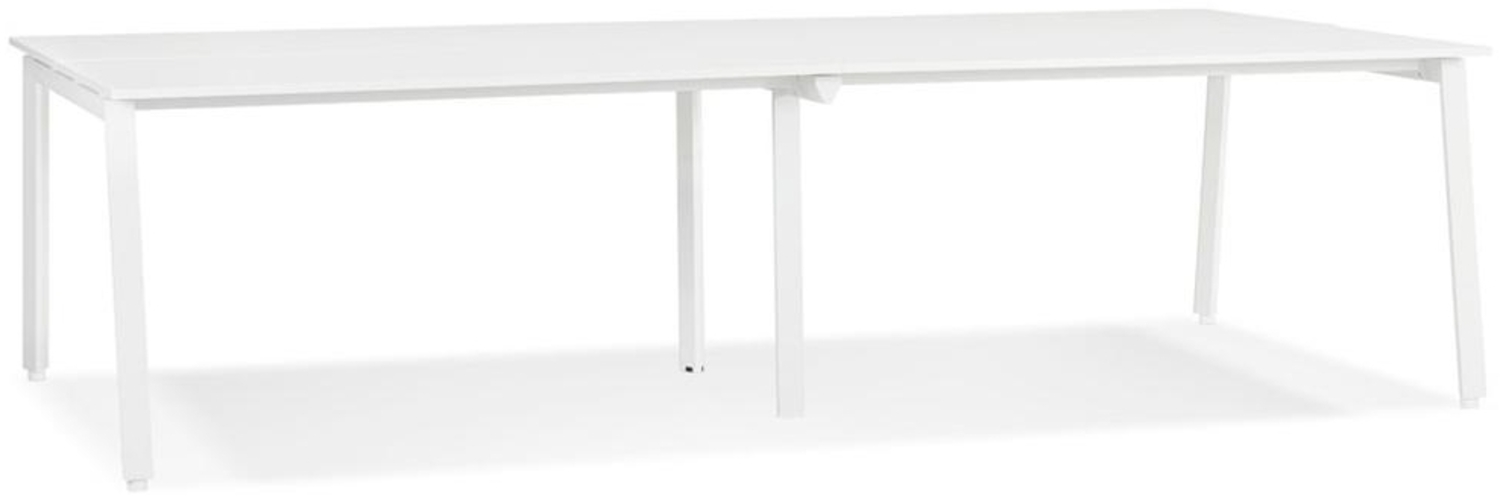 Kadima Design Schreibtisch Metall & Mdf | 280x140 cm | Doppelarbeitsplatz modern flexibel | Weiß | Büromöbel Bild 1