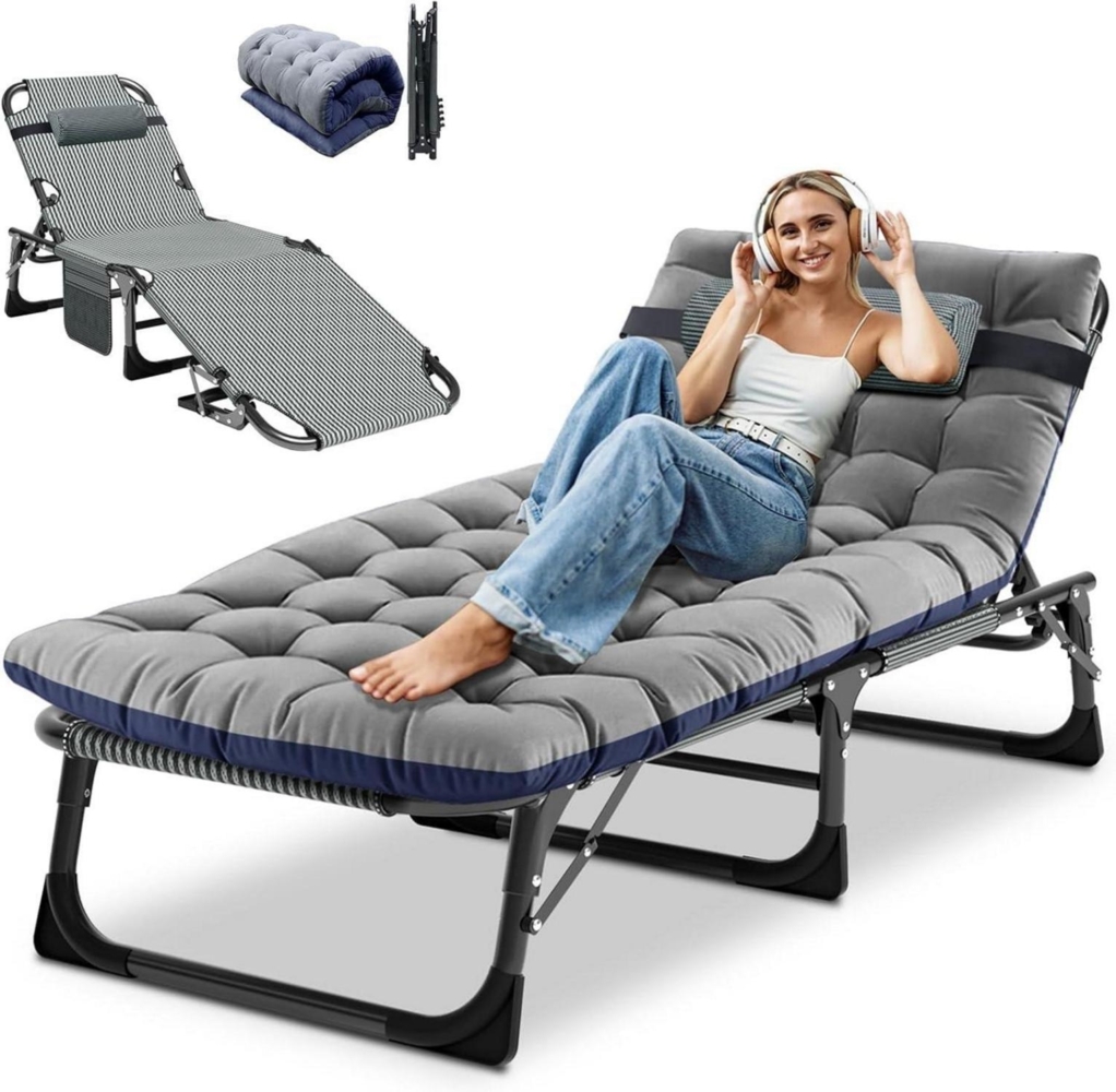 Faltbares Gästebett mit Matratze und Kopfstütze 200KG Belastbarkeit Bild 1