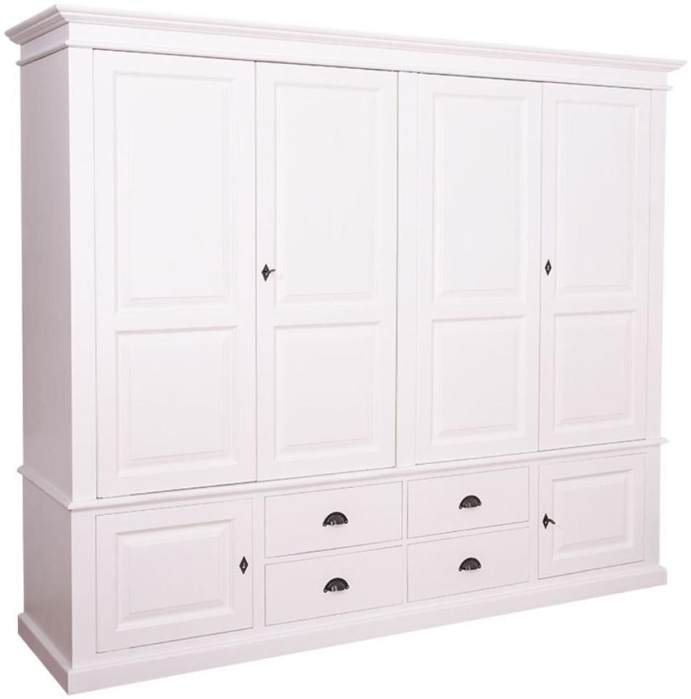 Casa Padrino Landhausstil Kleiderschrank Weiß 232 x 59 x H. 197 cm - Schlafzimmermöbel im Landhausstil Bild 1