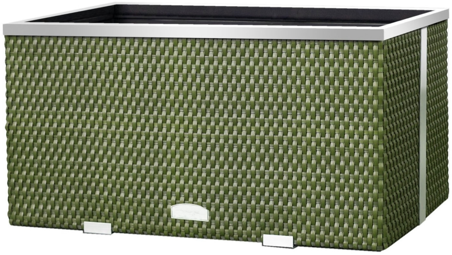 XL Polyrattan Pflanzgefäß 100cm Pflanzkübel Blumentopf Kübel Übertopf Hochbeet Bild 1
