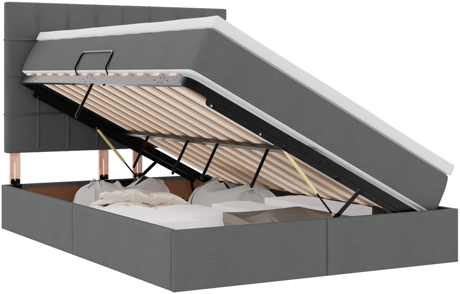 vidaXL Aufbewahrungsbett Dunkelgrau 140x200 cm Kunstleder 3371785 Bild 1