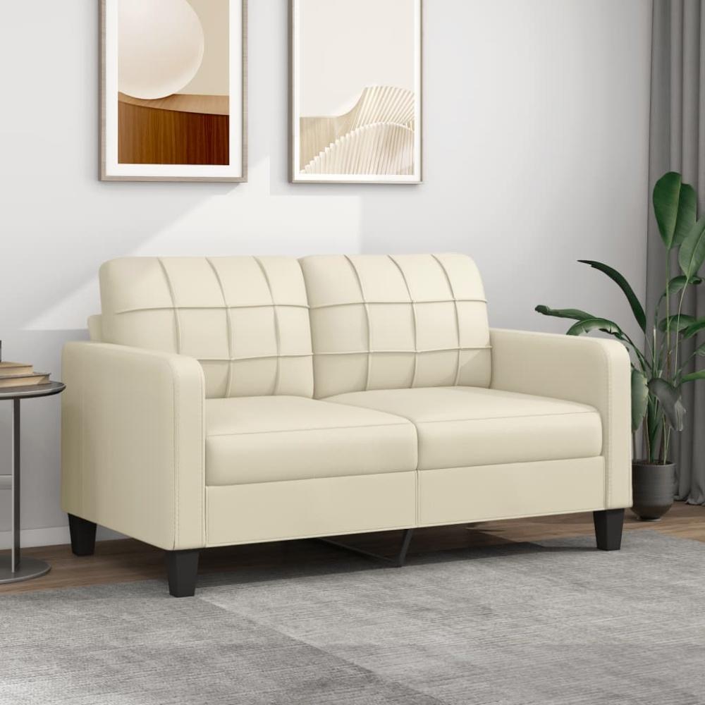 vidaXL 2-Sitzer-Sofa Creme 140 cm Kunstleder 359118 Bild 1