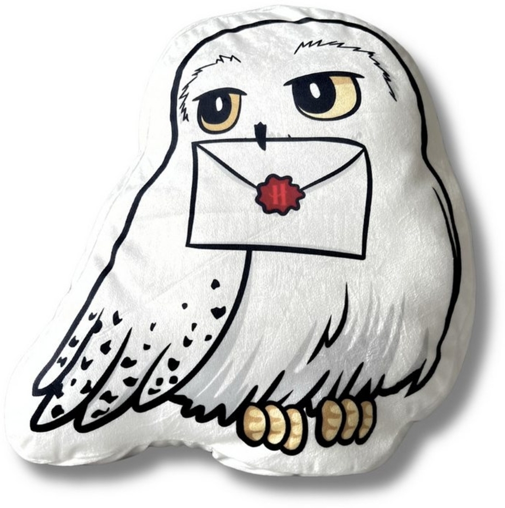 MTOnlinehandel Dekokissen Harry Potter Eule Hedwig 40x36 cm, Kuscheltier in 3D- Form, Geschenkidee passend zur Bettwäsche Bild 1