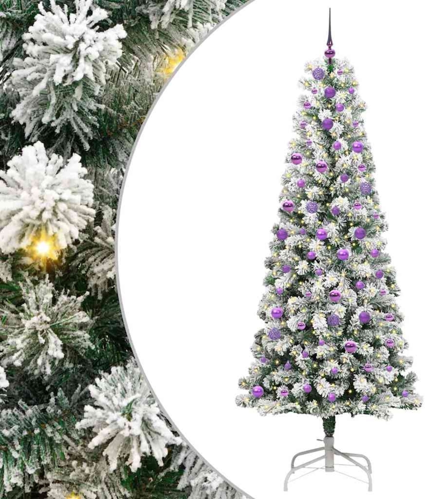 vidaXL Künstlicher klappbarer Weihnachtsbaum Grün und Weiß 240 cm 3395619 Bild 1