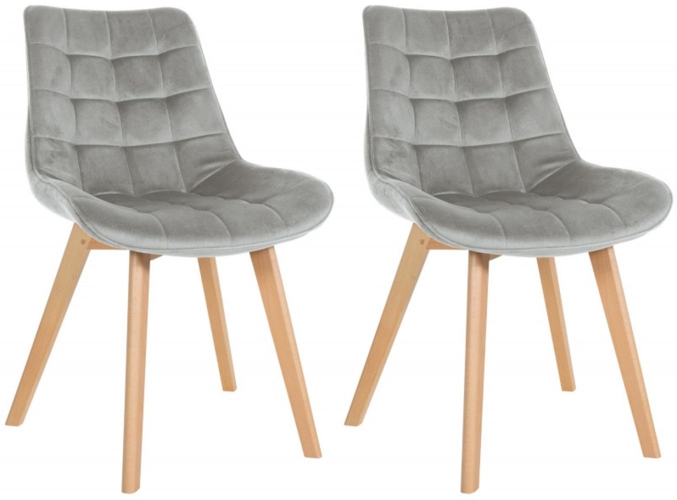 2er Set Stühle Brook Samt grau Bild 1