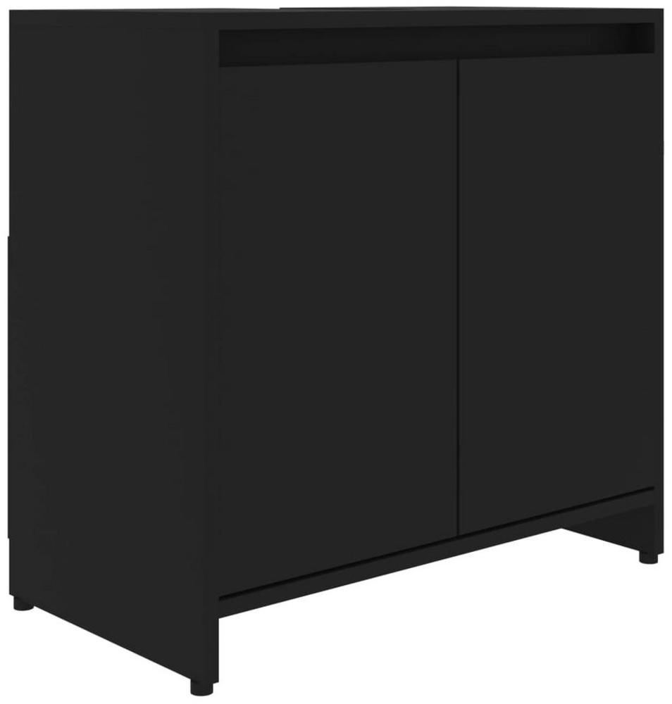 DOTMALL Badezimmerspiegelschrank Badezimmerschrank Schwarz 60x33x61 cm Holzwerkstoff Bild 1