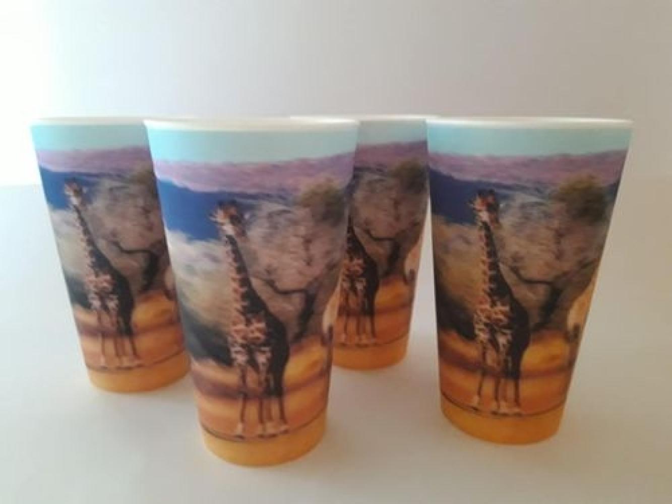 4 Becher, Giraffen Bild 1