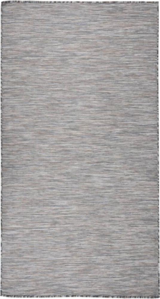 vidaXL Outdoor-Teppich Flachgewebe 80x150 cm Braun und Blau 340813 Bild 1