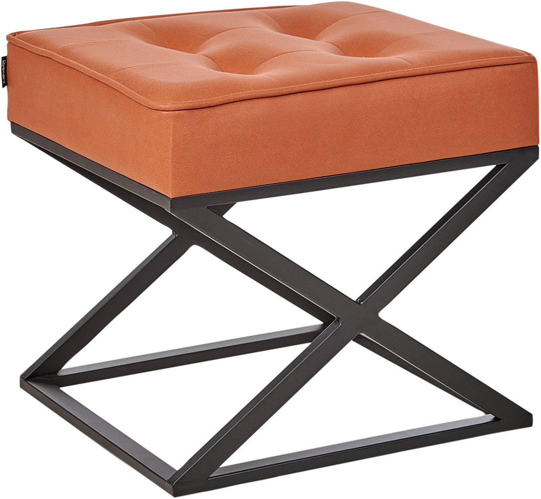 Hocker Kunstleder orange MURDO Bild 1