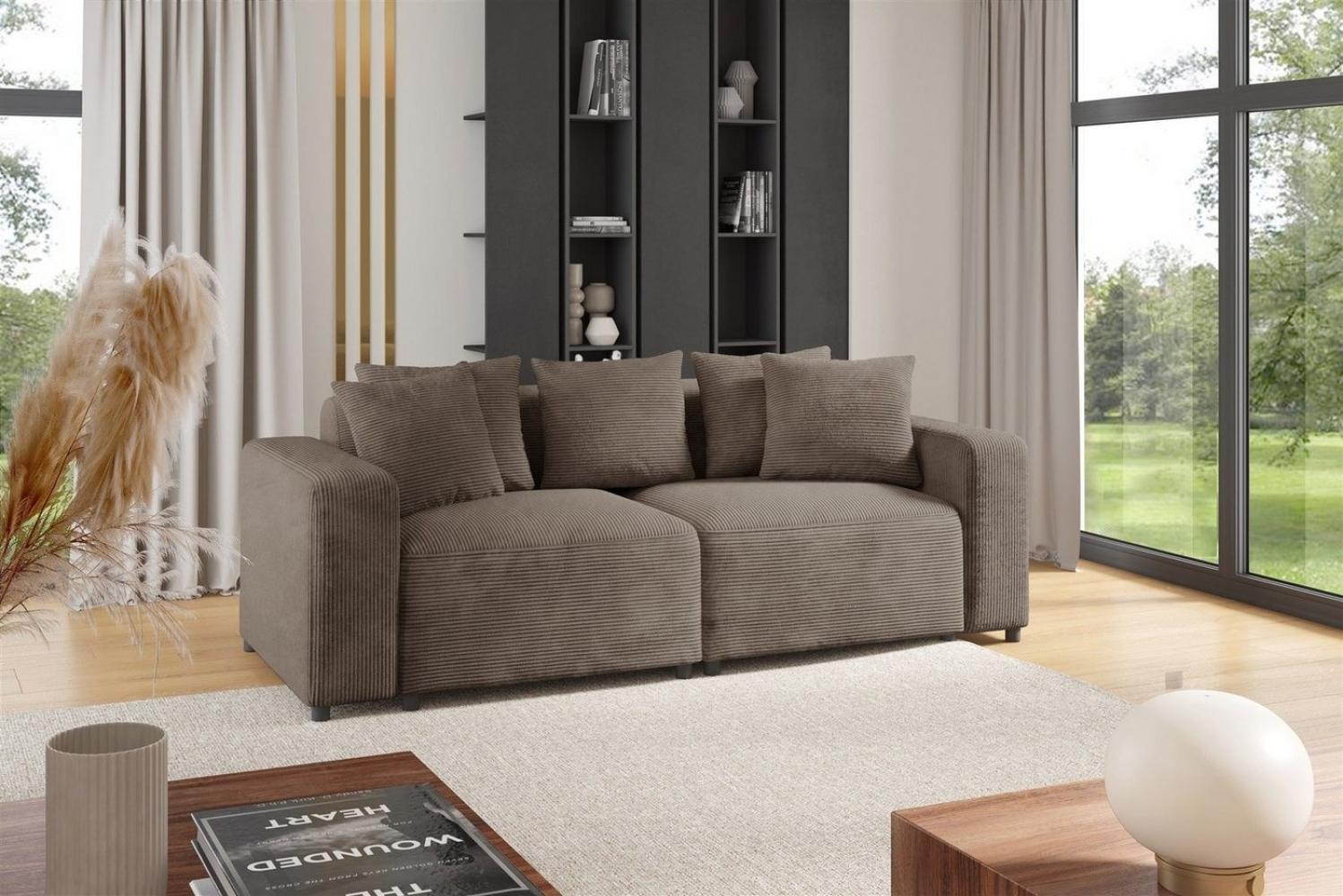 Sofa Designersofa MEGAN 2-Sitzer in Stoff Poso Cappuccino Bild 1