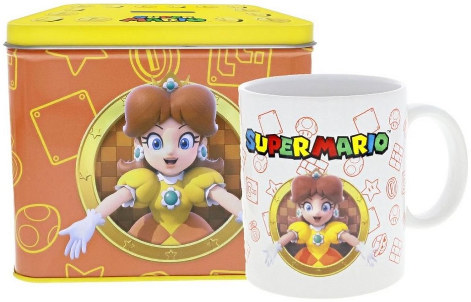 Nintendo Daisy Von Super Mario Tasse Cup Becher mit Spardose Münzbox 9x13x11cm Bild 1