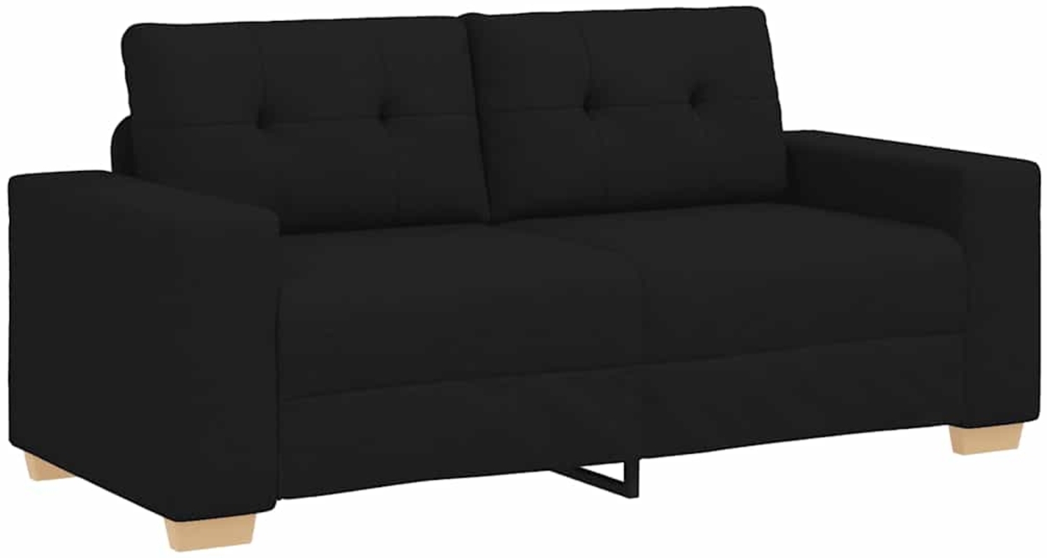 vidaXL Zweisitzer-Sofa Schwarz 140 cm Stoff 4105080 Bild 1