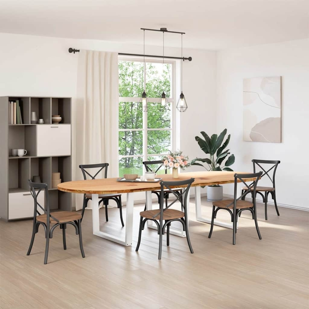 vidaXL Esstisch Hellbraun 320x120x74 cm Massivholz Eiche Oval 3328219 Bild 1