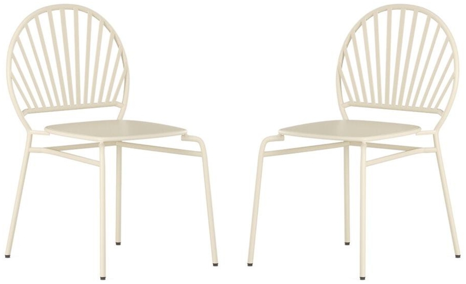 Vente-unique - Gartenstuhl stapelbar 2er-Set - Metall - Beige - CEDEIRA von MYLIA Bild 1
