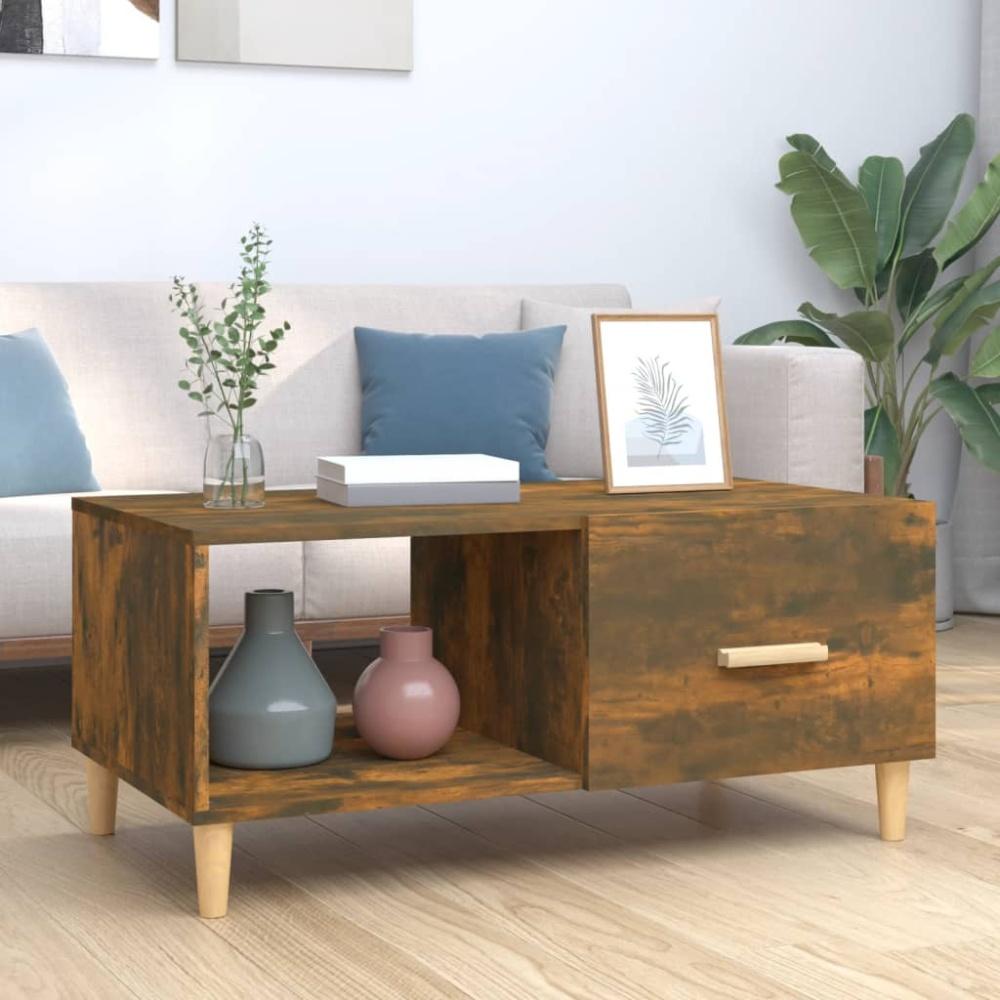vidaXL Couchtisch Räuchereiche 89,5x50x40 cm Holzwerkstoff 817513 Bild 1