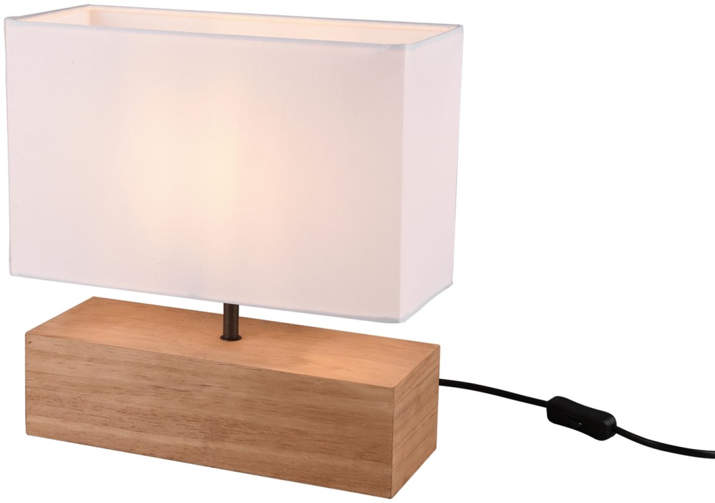 Reality Leuchten LED Nachttischlampe, LED wechselbar, Warmweiß, mit Holz-fuß Fensterlampe für Fensterbank Schweden dimmbar Breite 30cm Bild 1