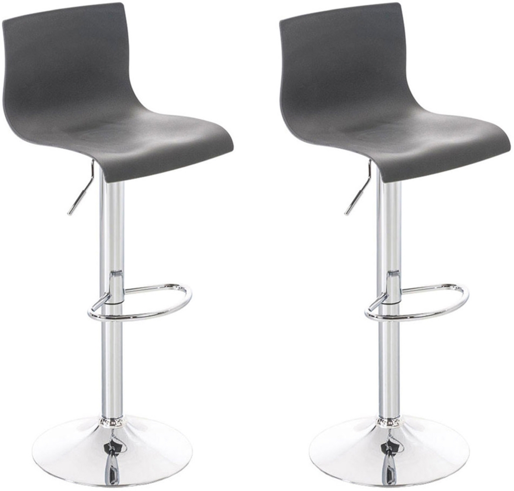 CLP 2er Set Barhocker Hover Kunststoff höhenverstellbar und drehbar,grau Bild 1