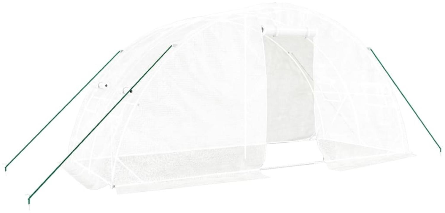 vidaXL Gewächshaus mit Stahlrahmen Weiß 10 m² 5x2x2,3 m 364087 Bild 1