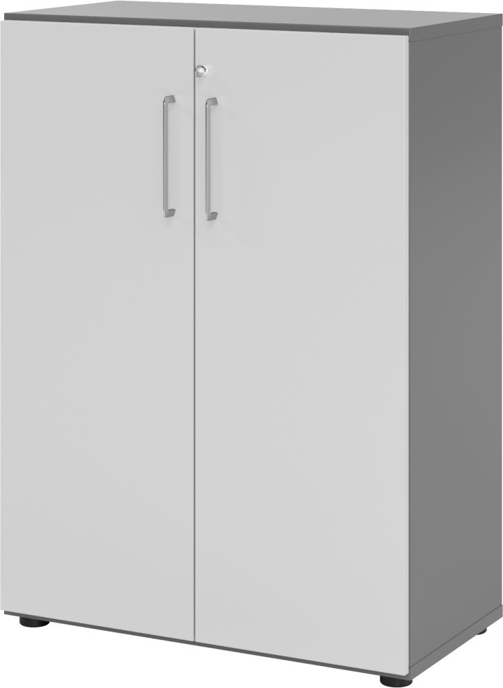 bümö® smart Aktenschrank abschließbar für 3 Ordnerhöhen in Graphit/Grau Bild 1