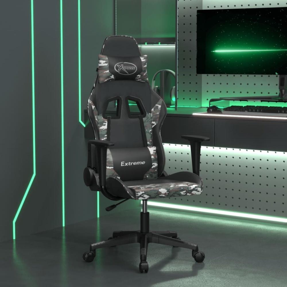 vidaXL Gaming-Stuhl mit Massagefunktion Schwarz Tarnfarben Kunstleder 345456 Bild 1