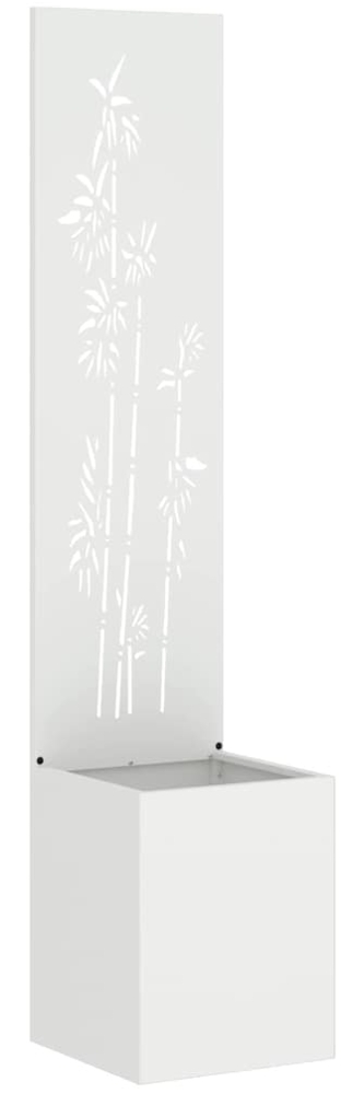 vidaXL Garten Sichtschutz-Leinwand Floral Weiß 32 x 140 cm 876379 Bild 1