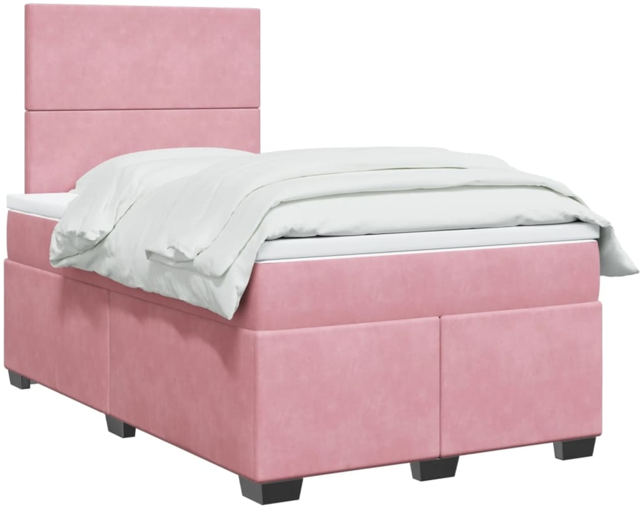 vidaXL Boxspringbett mit Matratze Rosa 120x190 cm Samt 3290857 Bild 1