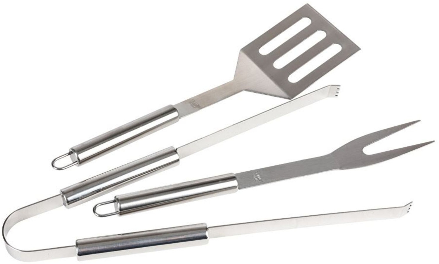 BURI BBQ-Grillbesteck-Set 3-teilig aus Edelstahl Grillzange Gabel Wender Grillzubehör Bild 1