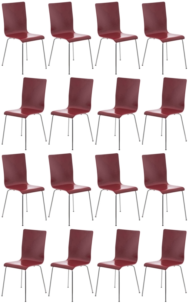 CLP 16er Set Besucherstuhl Pepe Metallgestell,rot Bild 1
