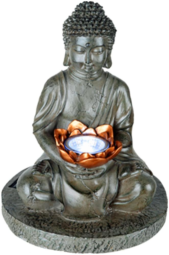 Globo Solarleuchte "Buddhastatue" Kunststoff Grau, 1xLED Bild 1