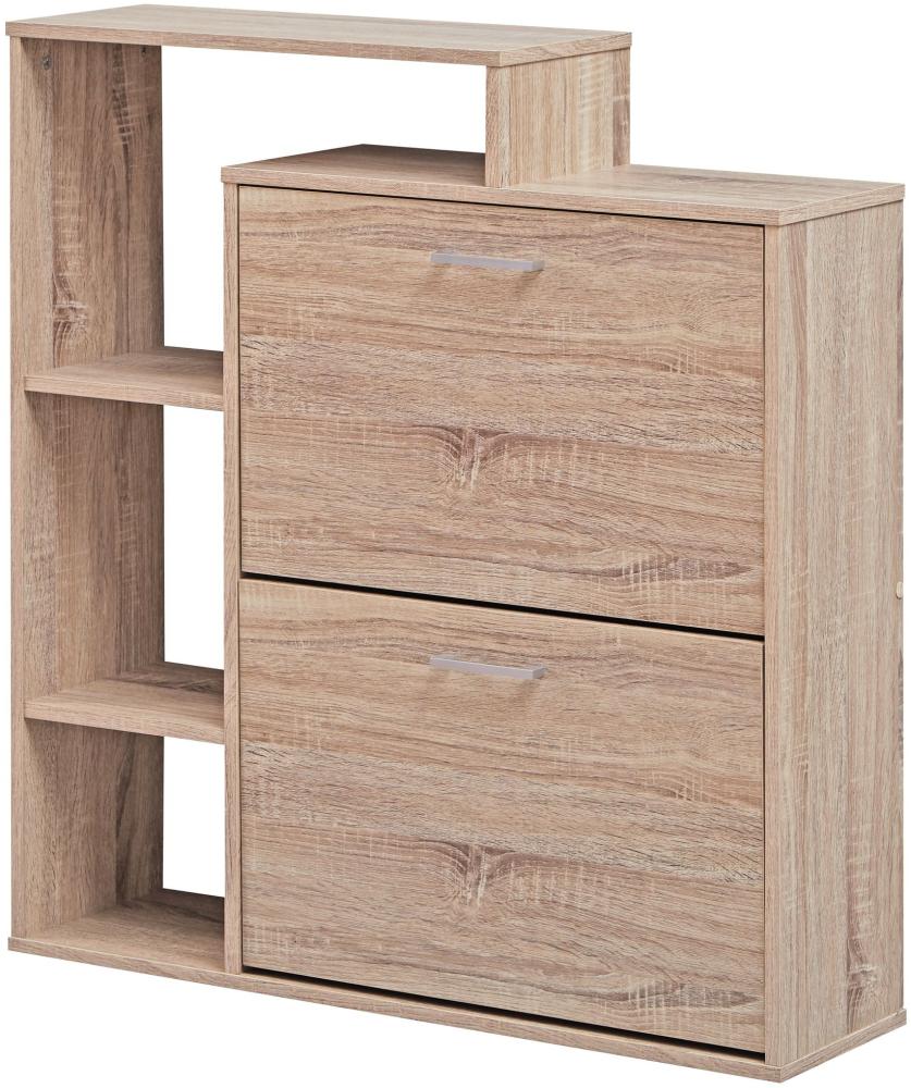 Schuhschrank in Grau aus MDF Holz - 85x24x93cm (LxBxH) Bild 1