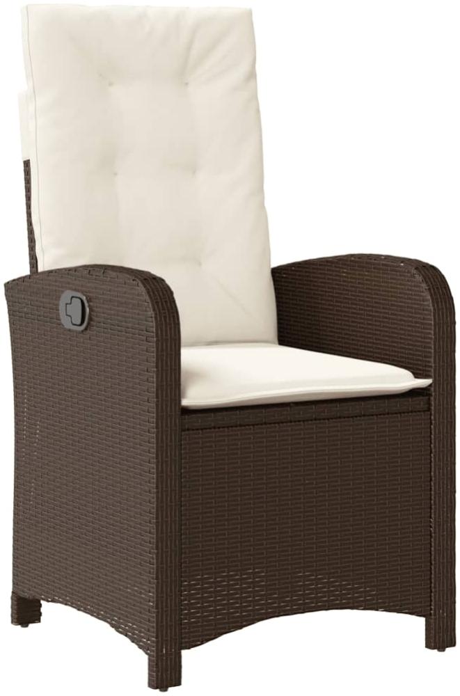 vidaXL Gartensessel Verstellbar mit Kissen Braun Poly Rattan 365162 Bild 1