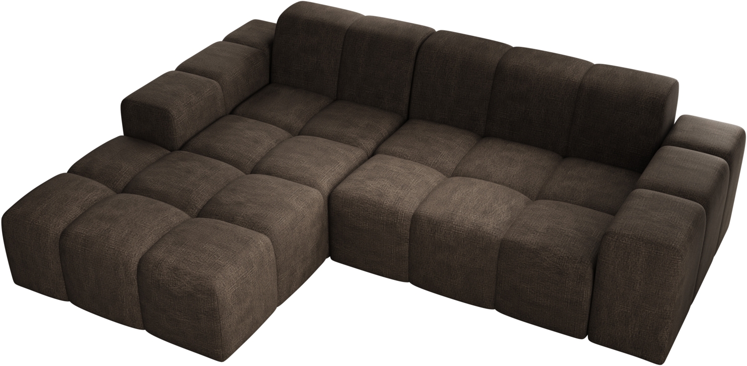 Ecksofa Fogo, Sofa ohne Schlaffuktion, Ecksofa L-Form Veloursstoff, Links Sofa, 245 x 68 x 180 cm, Braun Bild 1