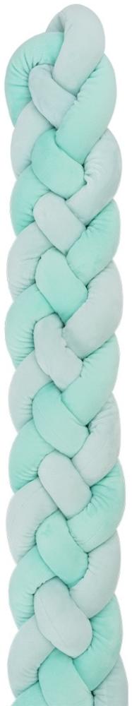 Kikkaboo Babynest 180 x 15 cm Bettumrandung geflochten 4 Zöpfe Bett 120 x 60 cm grün Bild 1