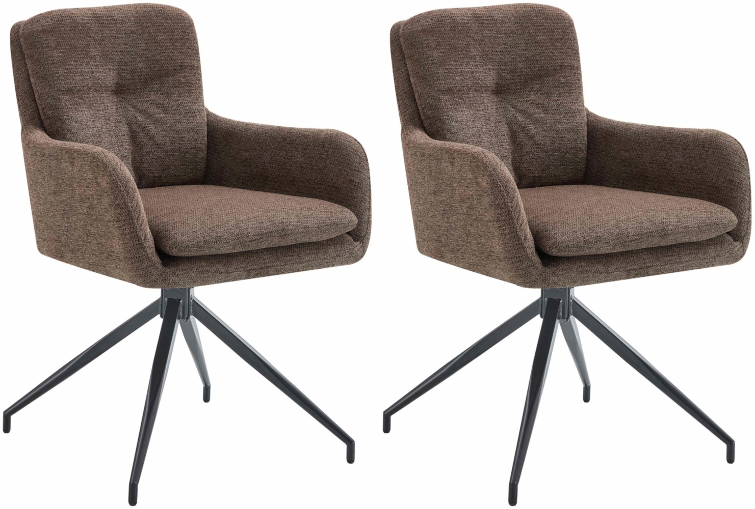 CLP 2er Set Esszimmerstuhl Pickett Stoff mit 180 Grad Drehfunktion,braun Bild 1