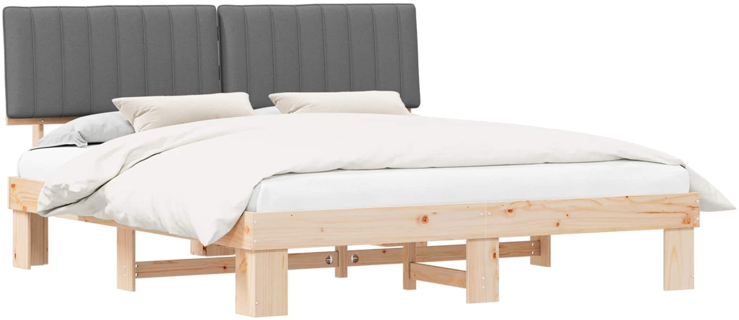 vidaXL Bettgestell mit gepolstertem Kopfteil Hellgrau 180 x 200 cm 3398099 Bild 1