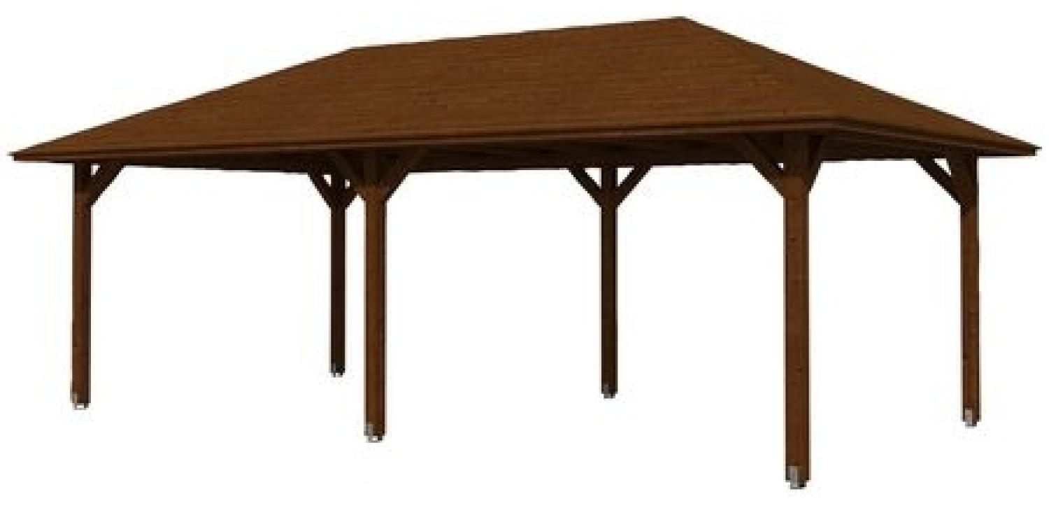 SKANHOLZ Pavillon, Zeltdach, viereckig, BxT: 439x786 cm nussbaum Gartenpavillon Bild 1
