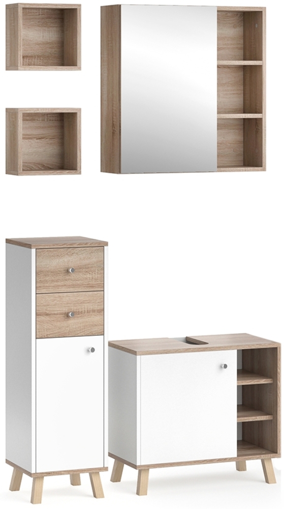 Badmöbel-Set Senyo Weiß 4 Teile Vicco Bild 1