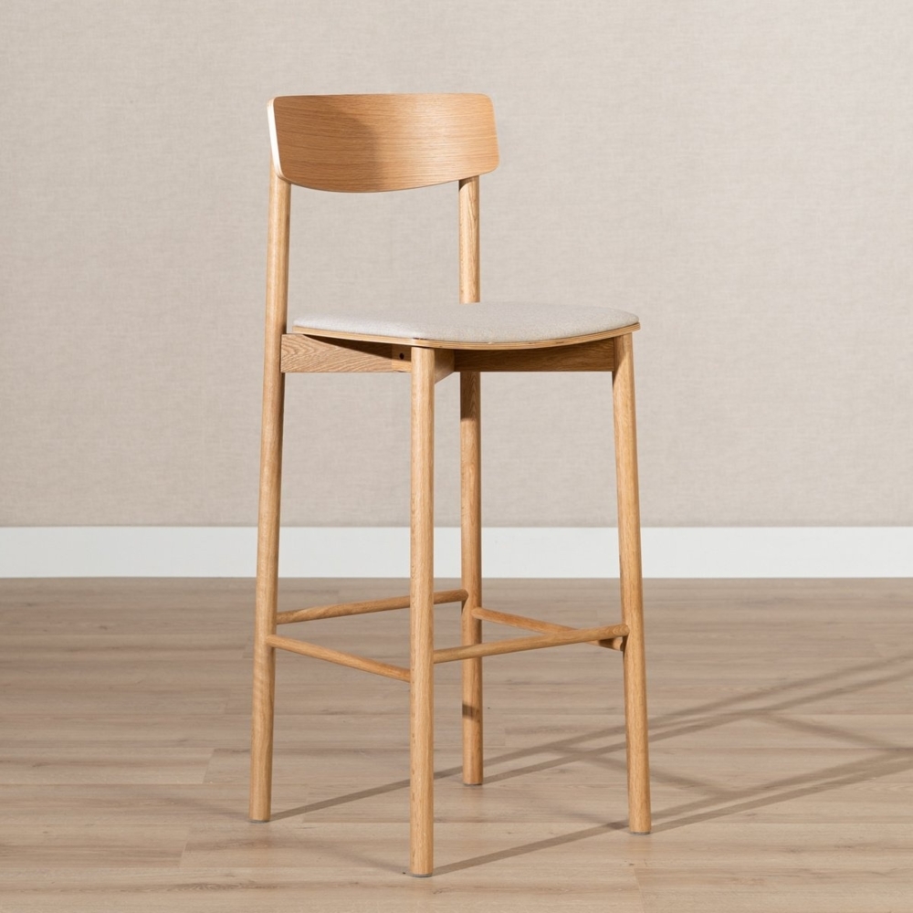 Bronx71 Barhocker Jane Eiche Natur/off white 80 cm Bild 1