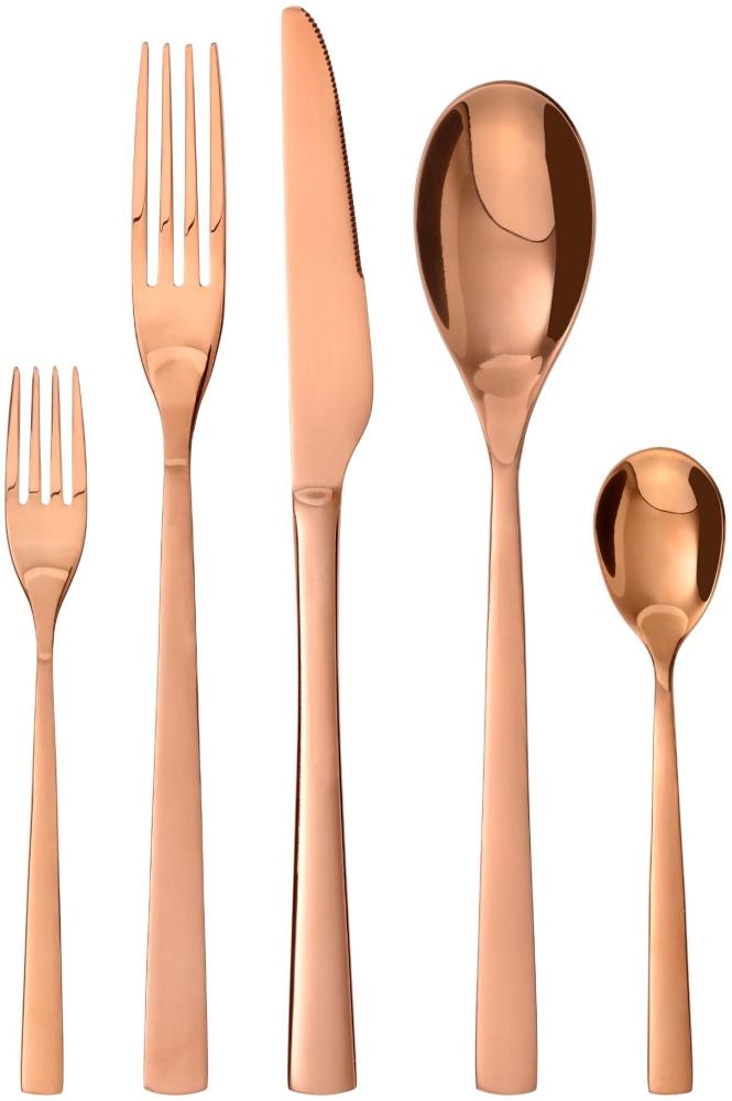 Besteck-Set Porto, 10-teilig, 2 Personen, Edelstahl, kupfer Bild 1