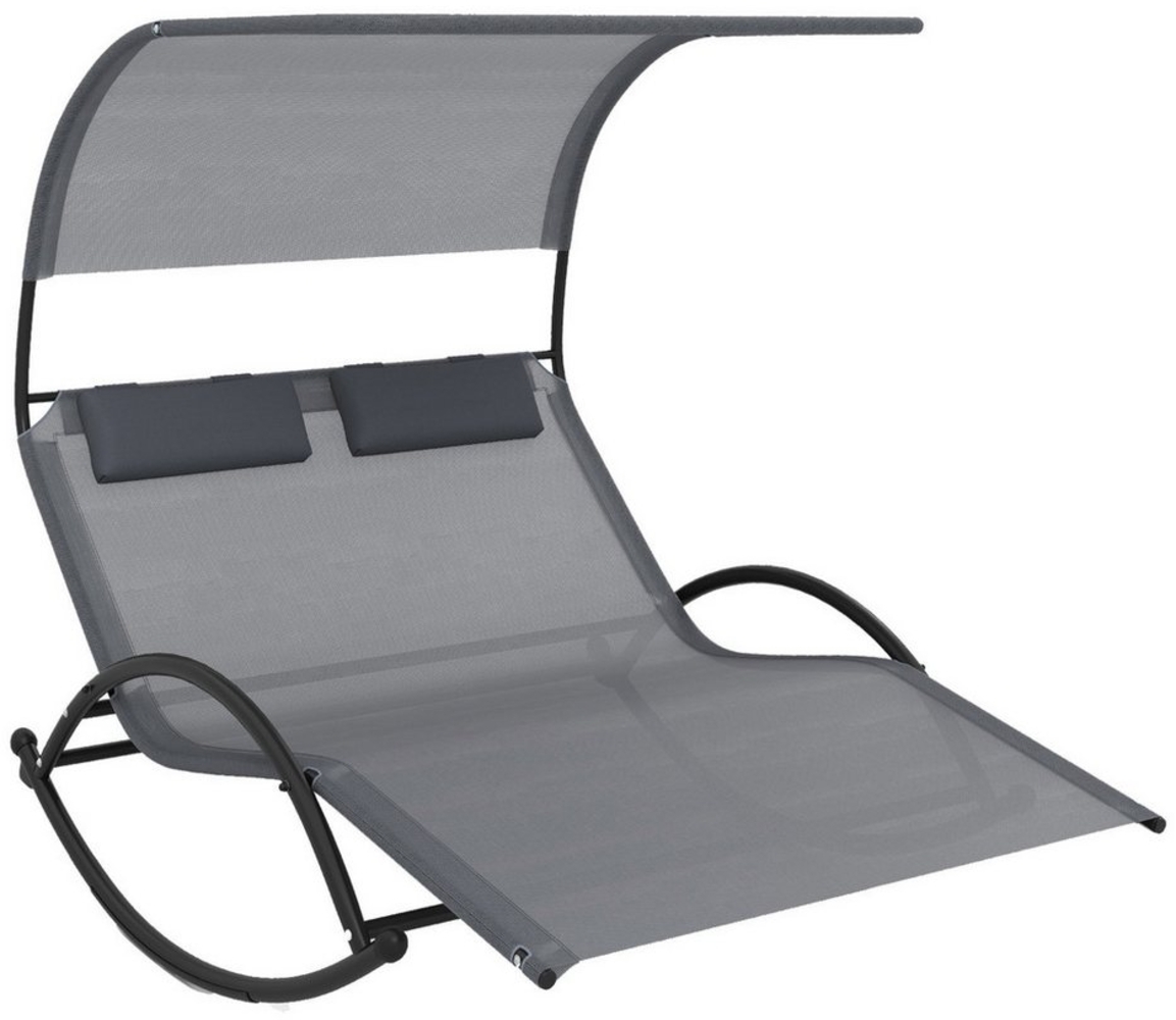 COSTWAY Gartenliege 2 Personen, mit Dach, 1 St, bis 300kg, 197x137x165 cm Bild 1