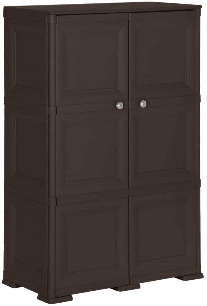 vidaXL Kunststoffschrank 79x43x125 cm Holzdesign Braun 340594 Bild 1