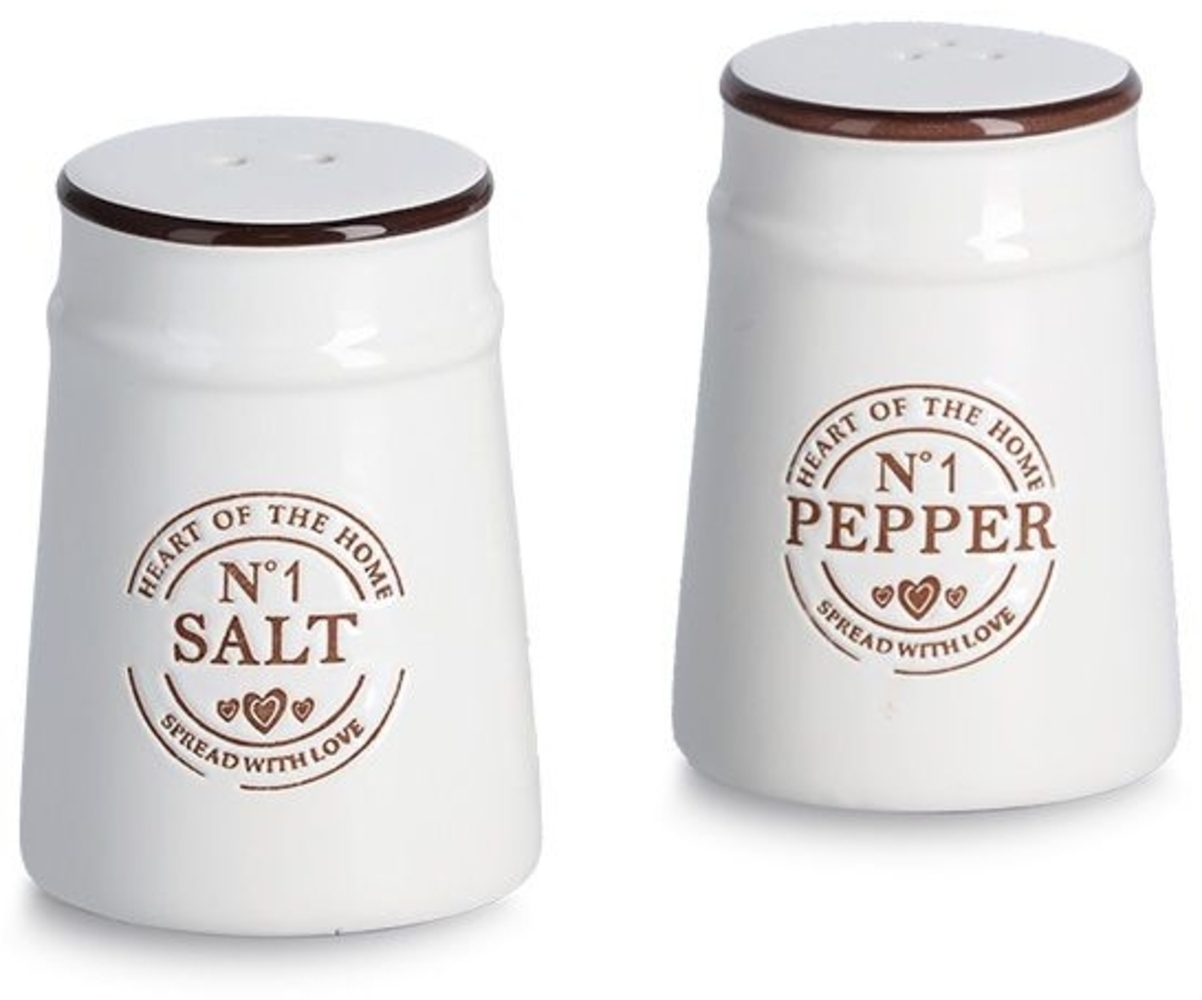 Zeller Present Küchenorganizer-Set Salz-/Pfefferstreuer- Set, 2-tlg, Keramik, weiß Bild 1