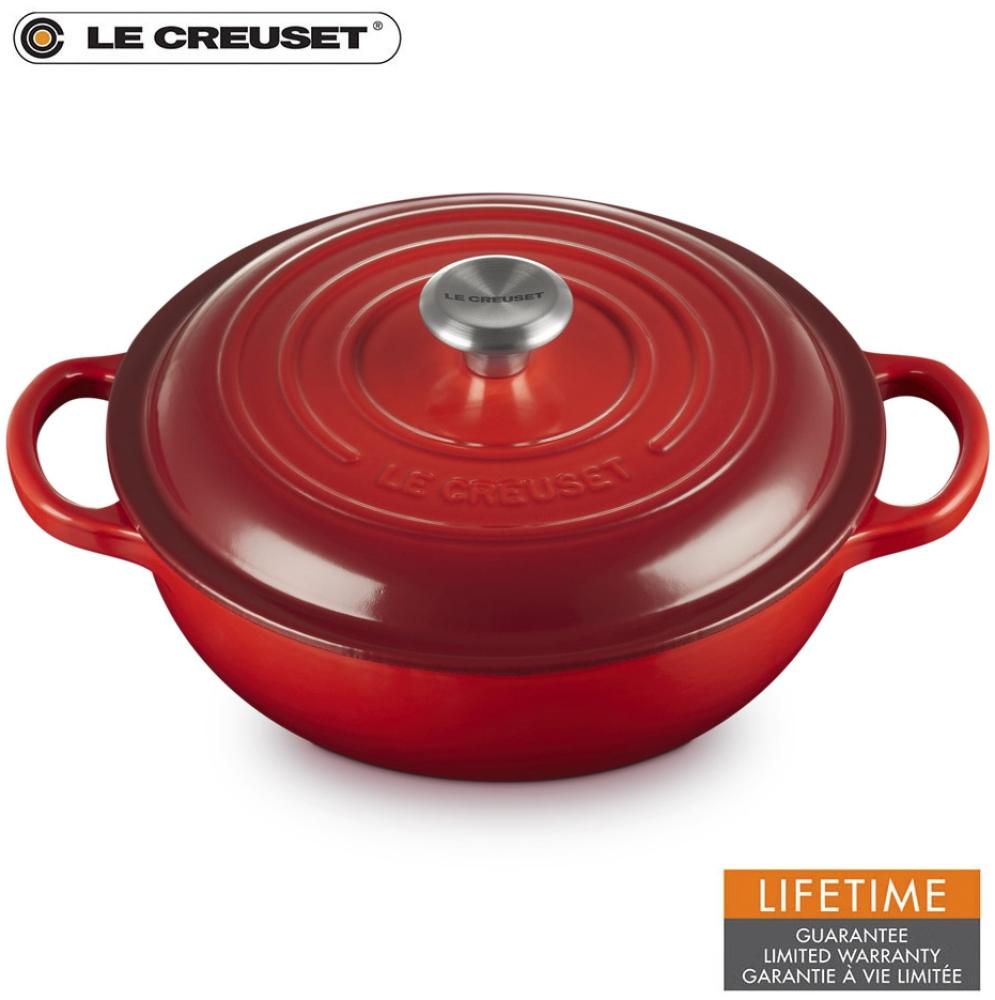 Le Creuset Stew Pot Rund Signature 22 cm kirschrot - Rot - 20 bis 24 cm Bild 1