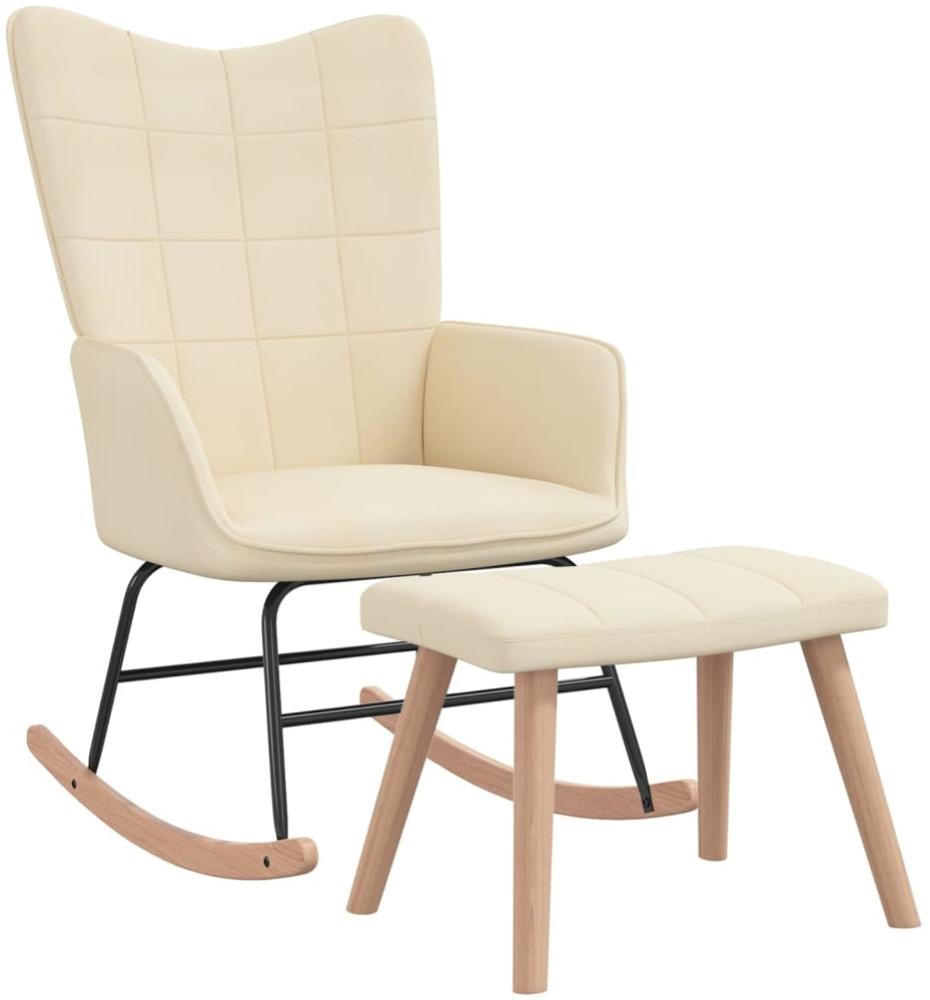 vidaXL Schaukelsessel mit Hocker Creme Stoff 328020 Bild 1