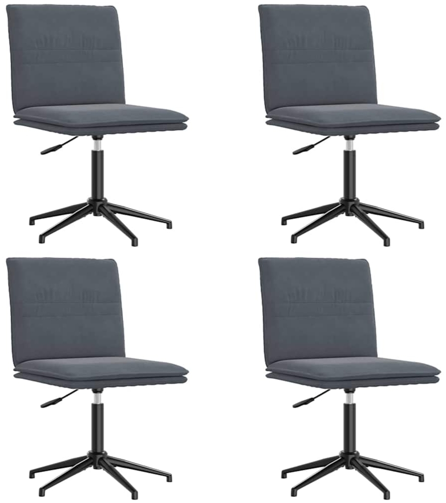 vidaXL Esszimmerstühle 4 Stk. Dunkelgrau Samt 3315638 Bild 1