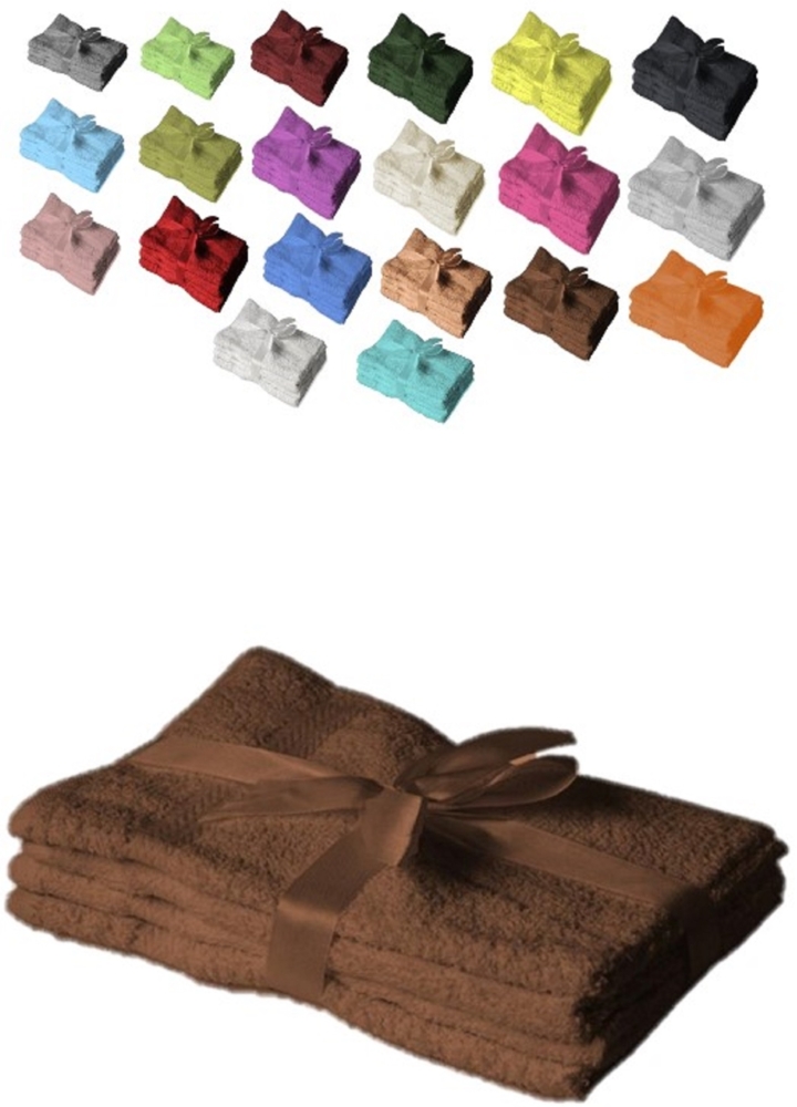 Handtuch 4er Set 50 x 100 cm Schokobraun Bild 1