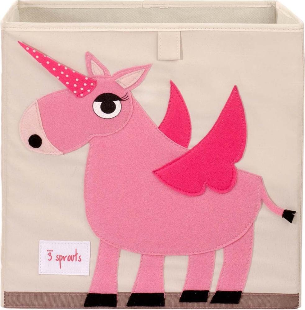 Aufbewahrung im Kinderzimmer mit Spielzeugbox Einhorn, rosa, 33 x 33 x 33 cm, von 3 sprouts Bild 1