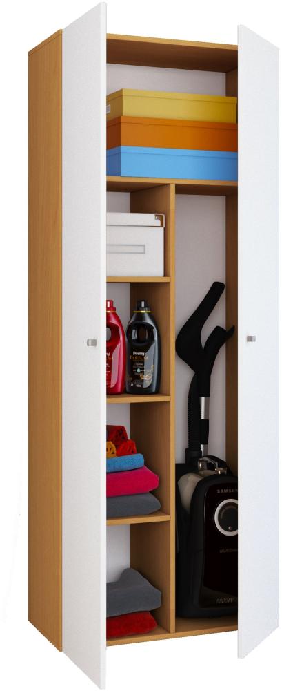 Mehrzweckschrank Kleiderschrank Hochschrank Garderobe Flur Schrank Buche Dekor Bild 1